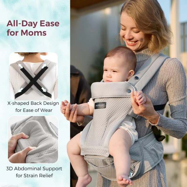Эрго-рюкзак с сиденьем для бедер Momcozy Air Mesh Grey (0810184058700)