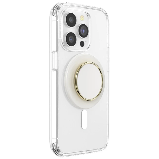 Тримач для телефону Popsockets Round Luxe Coconut Creme Enamel Beige (808938)