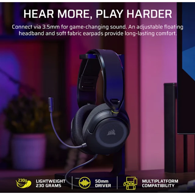 Навушники Corsair HS35 v3 ігрові Carbon (0840440421566)