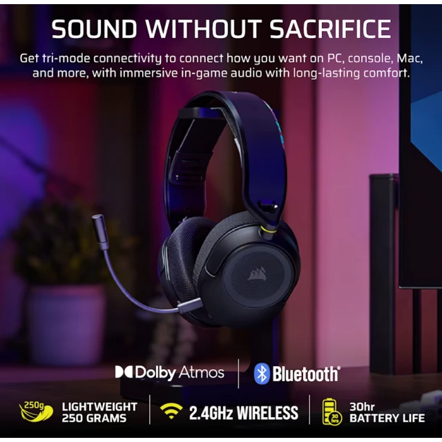 Навушники Corsair HS35 v3 бездротові ігрові Bluetooth Carbon (0840440421573)