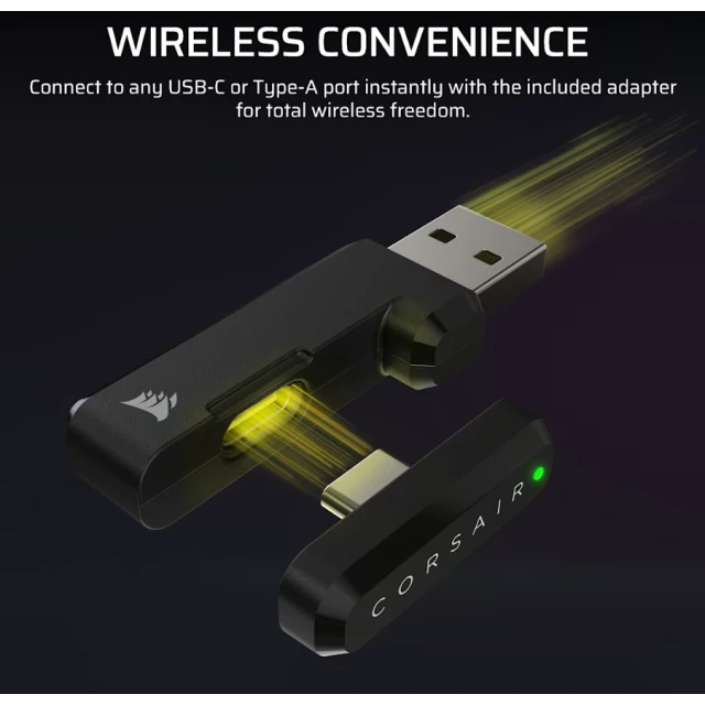 Навушники Corsair HS35 v3 бездротові ігрові Bluetooth Carbon (0840440421573)