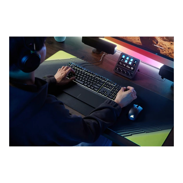 Клавіатура Corsair Skiff 100 Plus ігрова мембранна з RGB-підсвіткою (0840440423256)