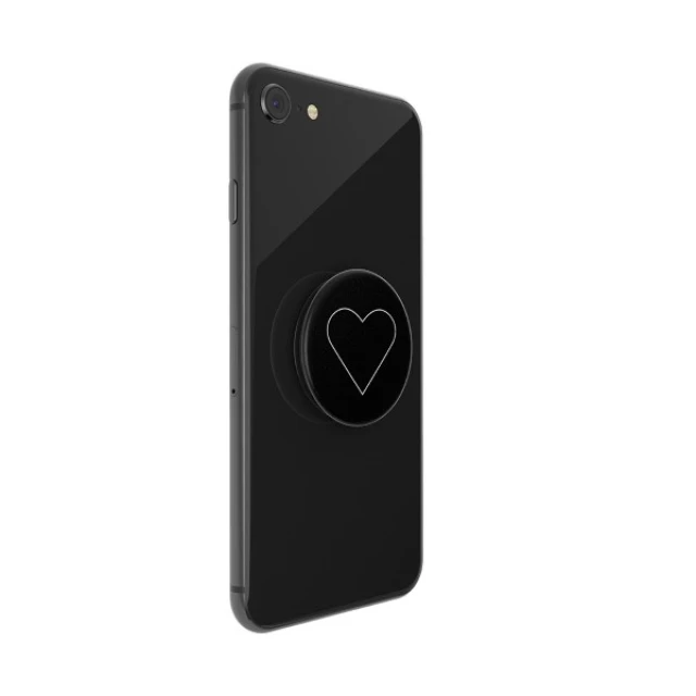 Держатель Popsockets White Heart Black (800667)