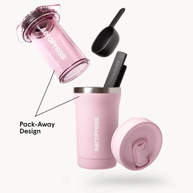 Аеропрес AeroPress Go Plus з термокружкою Pink (085276082691)