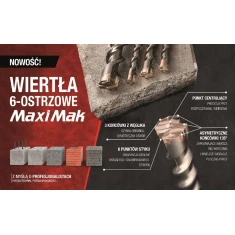Свердло Makita SDS MAX 28x400x540 мм MAXI MAK 6-лезове (B-05474)