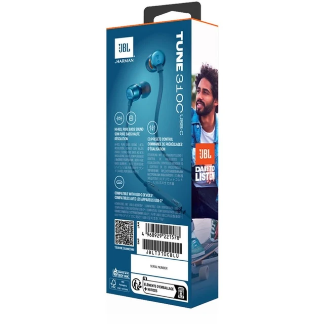 Наушники JBL Tune 310C USB-C Blue (1200130011160)