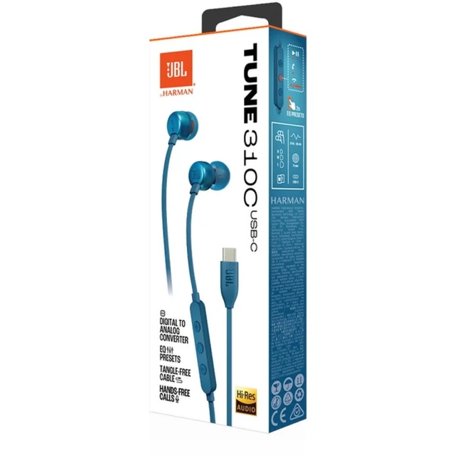 Наушники JBL Tune 310C USB-C Blue (1200130011160)