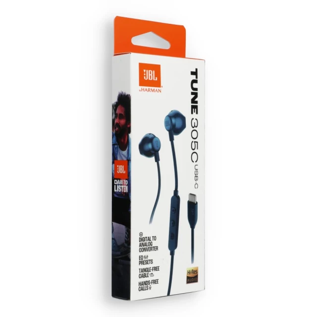 Дротові навушники JBL 305C USB-C Blue (1200130013911)