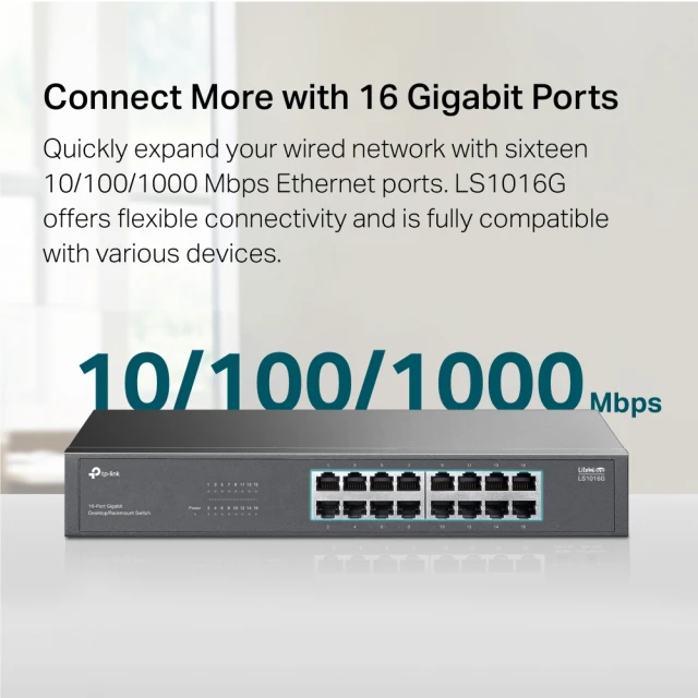 Коммутатор TP-Link LS1016G 16-портовый Gigabit (1210002602037)