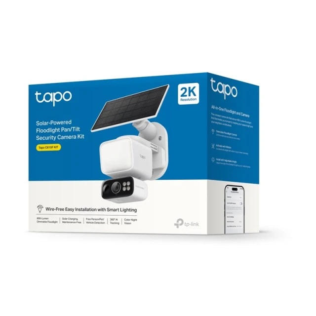 Комплект камер видеонаблюдения TP-Link Tapo C615F с поворотным прожектором и детекцией движения с солнечным питанием (1210002606233)