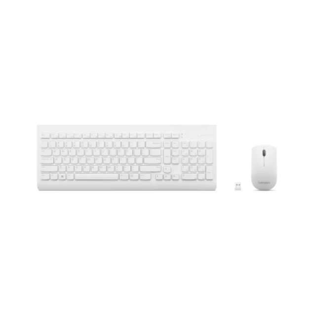 Комплект клавіатура + миша Lenovo 510 бездротовий 2.4 GHz US розкладка White (193638871774)