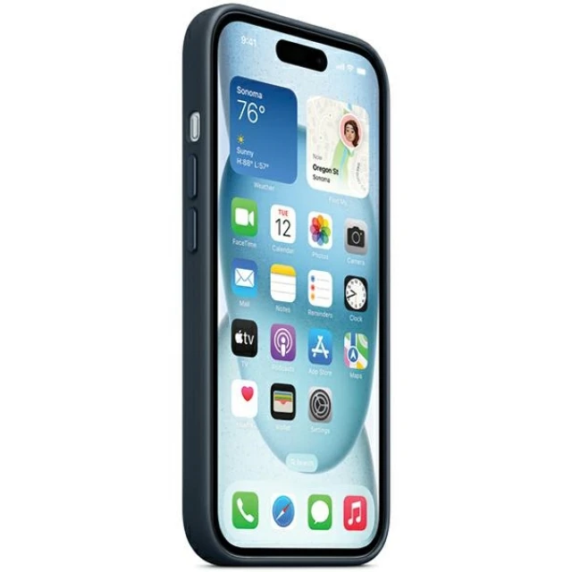 Чехол Apple FineWoven Case для iPhone 15 Plus Blue (MT4D3ZM/A)