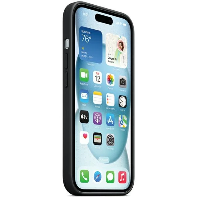 Чехол Apple FineWoven Case для iPhone 15 Plus Black (MT423ZM/A)