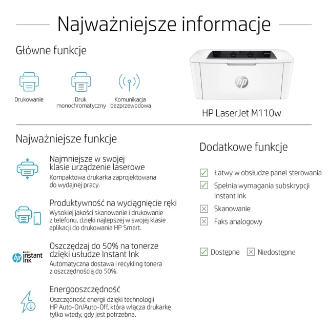 Принтер Hewlett-Packard HP LaserJet Pro M110w (194850676970)