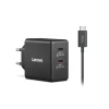 Мережевий зарядний пристрій Lenovo G0A6065BEU GaN 2x USB-C 65 Вт Black (195892129134)