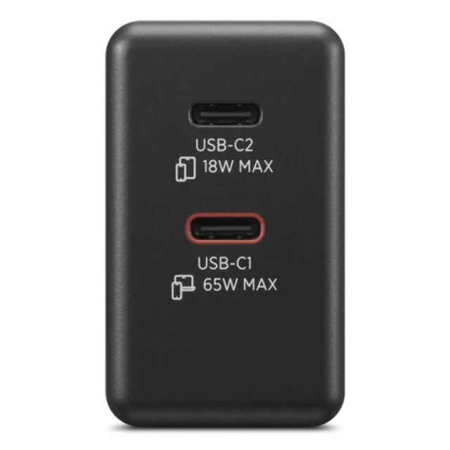 Мережевий зарядний пристрій Lenovo G0A6065BEU GaN 2x USB-C 65 Вт Black (195892129134)