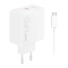 Мережевий зарядний пристрій Lenovo G0A6065WEU GaN 2x USB-C 65 Вт White (195892129165)
