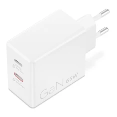 Мережевий зарядний пристрій Lenovo G0A6065WEU GaN 2x USB-C 65 Вт White (195892129165)