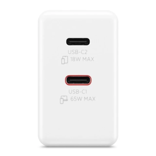 Мережевий зарядний пристрій Lenovo G0A6065WEU GaN 2x USB-C 65 Вт White (195892129165)
