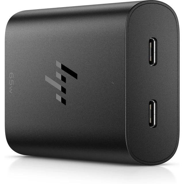 Мережевий зарядний пристрій Hewlett-Packard HP 65 Вт GaN Laptop Charger 2xUSB-C Black (196337694811)