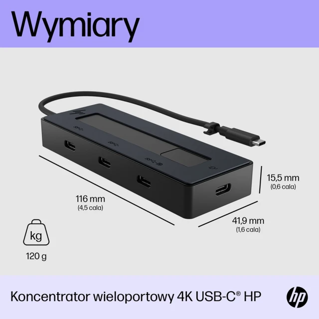USB-хаб Hewlett-Packard HP 4K USB-C Multiport Hub (196548907007)