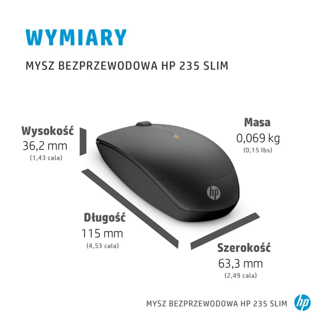 Мышь HP 235 Slim беспроводная (198122956425)