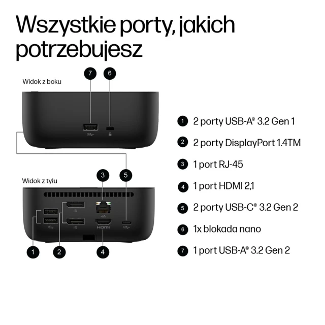 Док-станція Hewlett-Packard HP USB-C Dock G6 100W 9X3V1UT#ABB Black (198415314048)