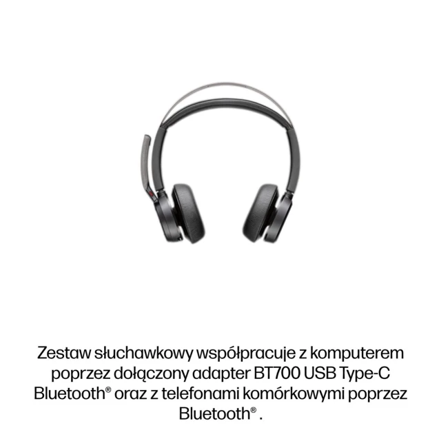 Гарнітура Poly Voyager Focus 2 бездротова USB-C з підставкою для заряджання Black (198415336521)