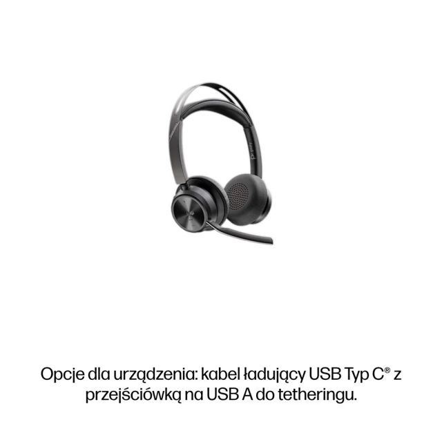 Гарнітура Poly Voyager Focus 2 бездротова USB-C з підставкою для заряджання Black (198415336521)