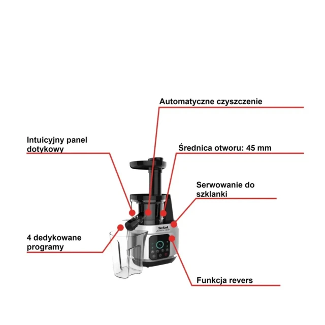 Соковижималка шнекова Tefal Juice & Clean ZC420E38 150 Вт Silver (3016661152665)