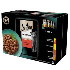Вологий корм для котів Sheba Selection in Sauce Соковиті смаки 12 шт x 85 г (3065890095939)