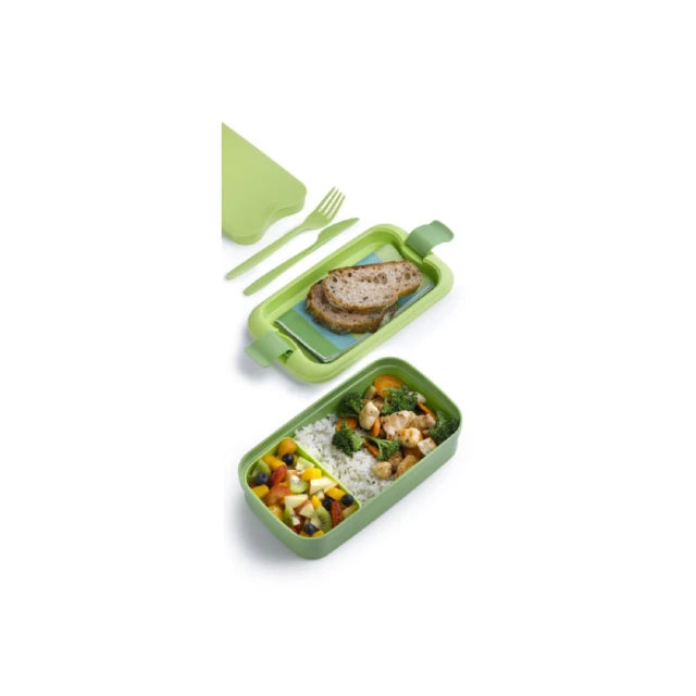 Контейнер для їжі з приборами Curver Lunch&Go Blue (3253920768025)