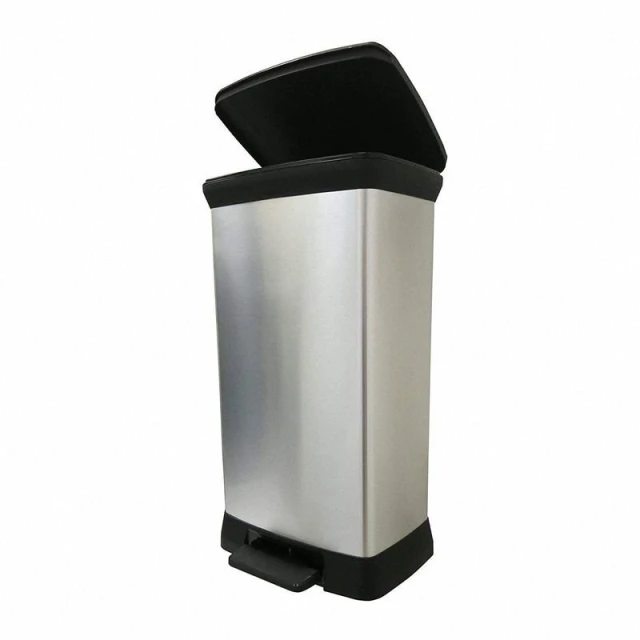 Кошик для сміття з педаллю Curver Silver 50 л (3253922162036)