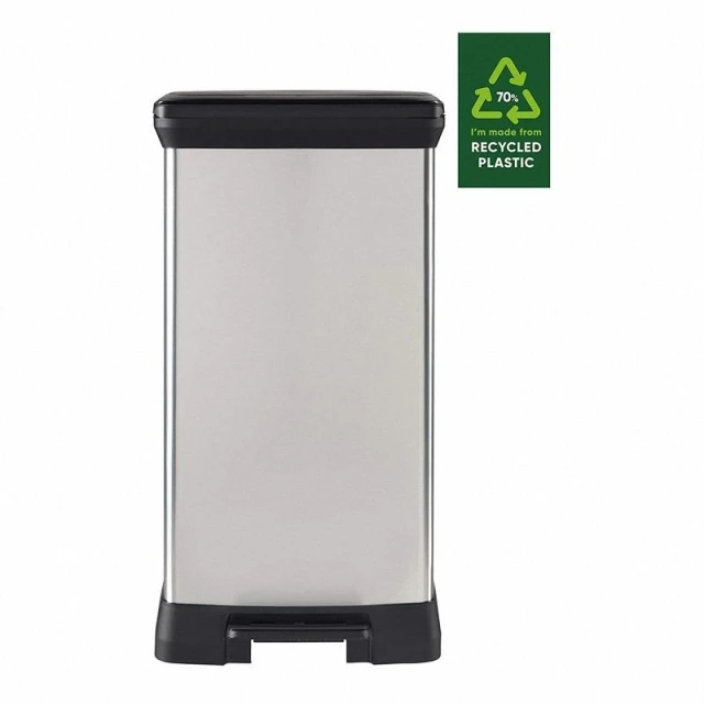 Кошик для сміття з педаллю Curver Silver 50 л (3253922162036)