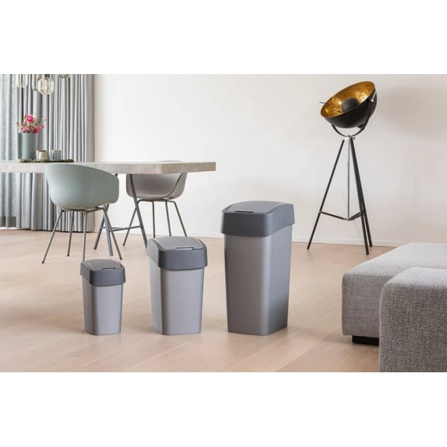 Відро для сміття Curver Flip Bin 10 л Grey-Graphite (3253922170031)