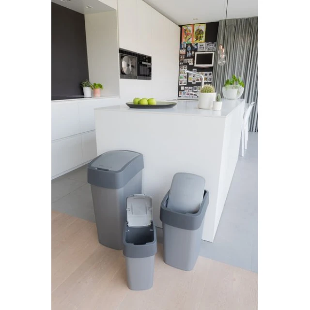 Відро для сміття Curver Flip Bin 10 л Grey-Graphite (3253922170031)
