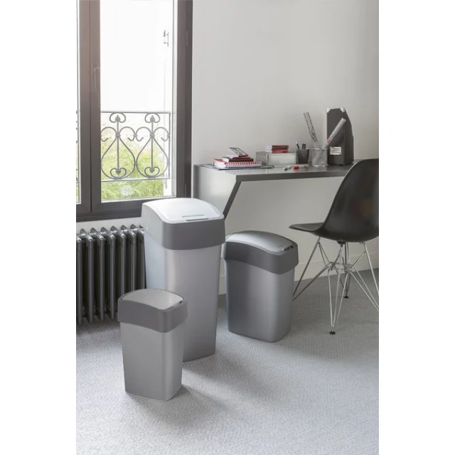 Відро для сміття Curver Flip Bin 10 л Grey-Graphite (3253922170031)