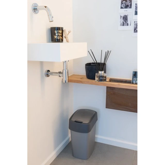Відро для сміття Curver Flip Bin 10 л Grey-Graphite (3253922170031)