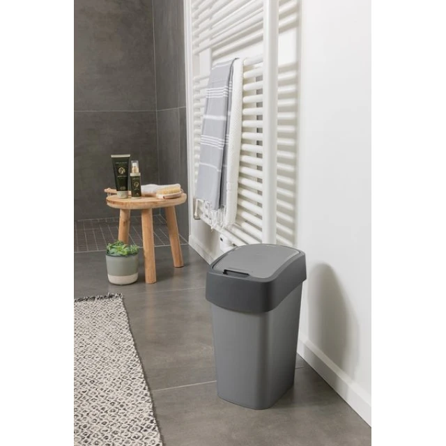 Відро для сміття Curver Flip Bin 10 л Grey-Graphite (3253922170031)