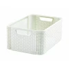 Кошик для зберігання з кришкою Curver Rattan Style M 18 л Cream (3253923615029)