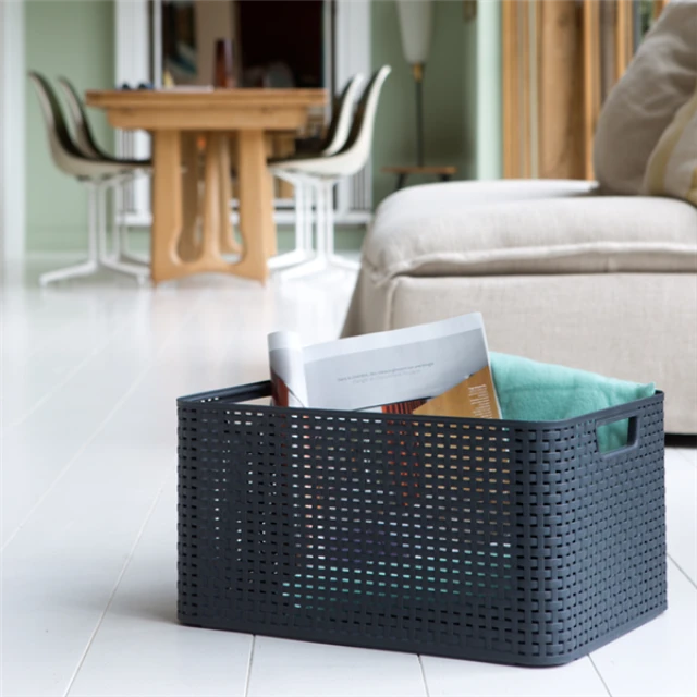 Кошик з кришкою Curver Rattan Style S Grey (3253923617016)