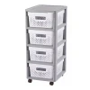 Стелаж Curver Infinity ажурний 44 л 4 шухляди White-Grey (3253924356006)