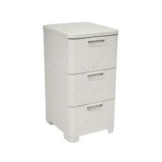 Стелаж Curver Style з шухлядами 42 л 3 шухляди ротанг Cream (3253926604020)
