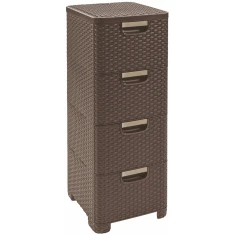 Стелаж з шухлядами Curver Rattan Style 4x14 л Dark Brown (3253926605003)