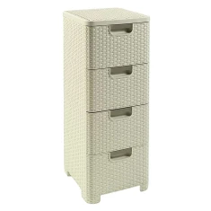 Стелаж з шухлядами Curver Rattan Style 4x14 л Cream (3253926605010)
