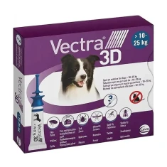 Краплі від паразитів для собак Ceva 10–25 кг Vectra 3D 3 шт (3411112079926)