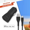 Зарядка автомобильная Energizer HardCase 2x USB-A 17W 3.4A + кабель Lightning MFi Black (DC2CLLIM)