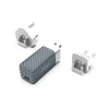 Мережева зарядка Energizer Ultimate Multiplug EU/UK/US GaN USB-C&USB-A 65W Silver (A65MU)