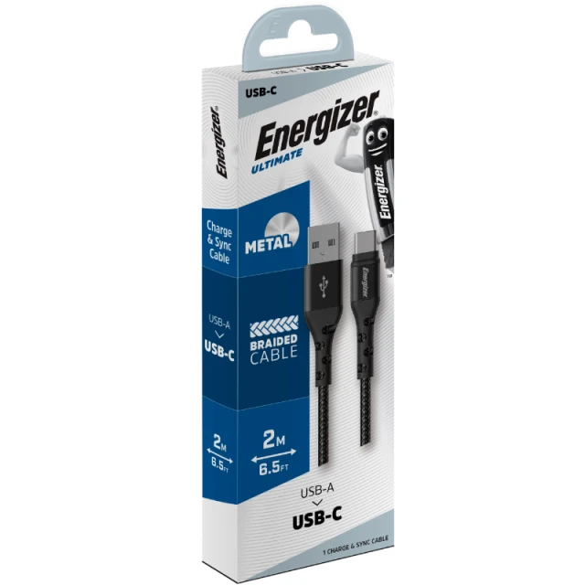 Кабель Energizer Ultimate USB-A to USB-C 2m Black (C520CKBK)