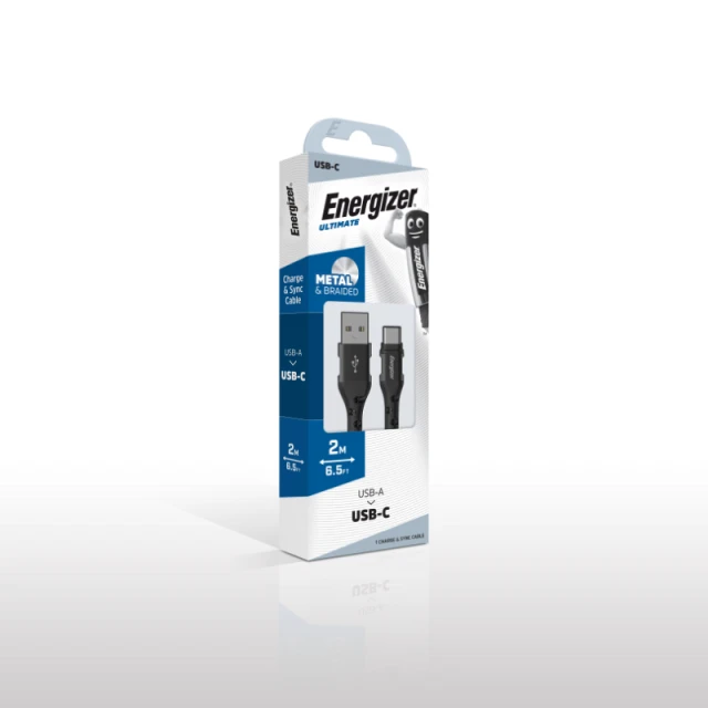Кабель Energizer Ultimate USB-A to USB-C 2m Black (C520CKBK)